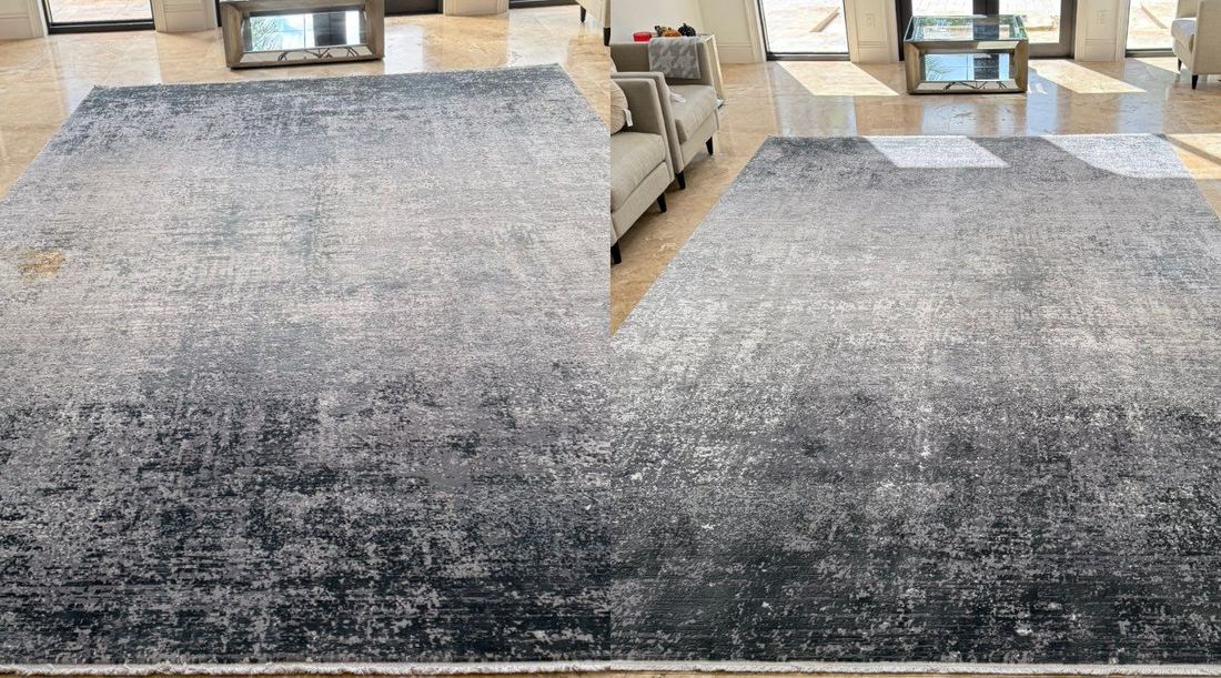 Area rug cleaning — living room