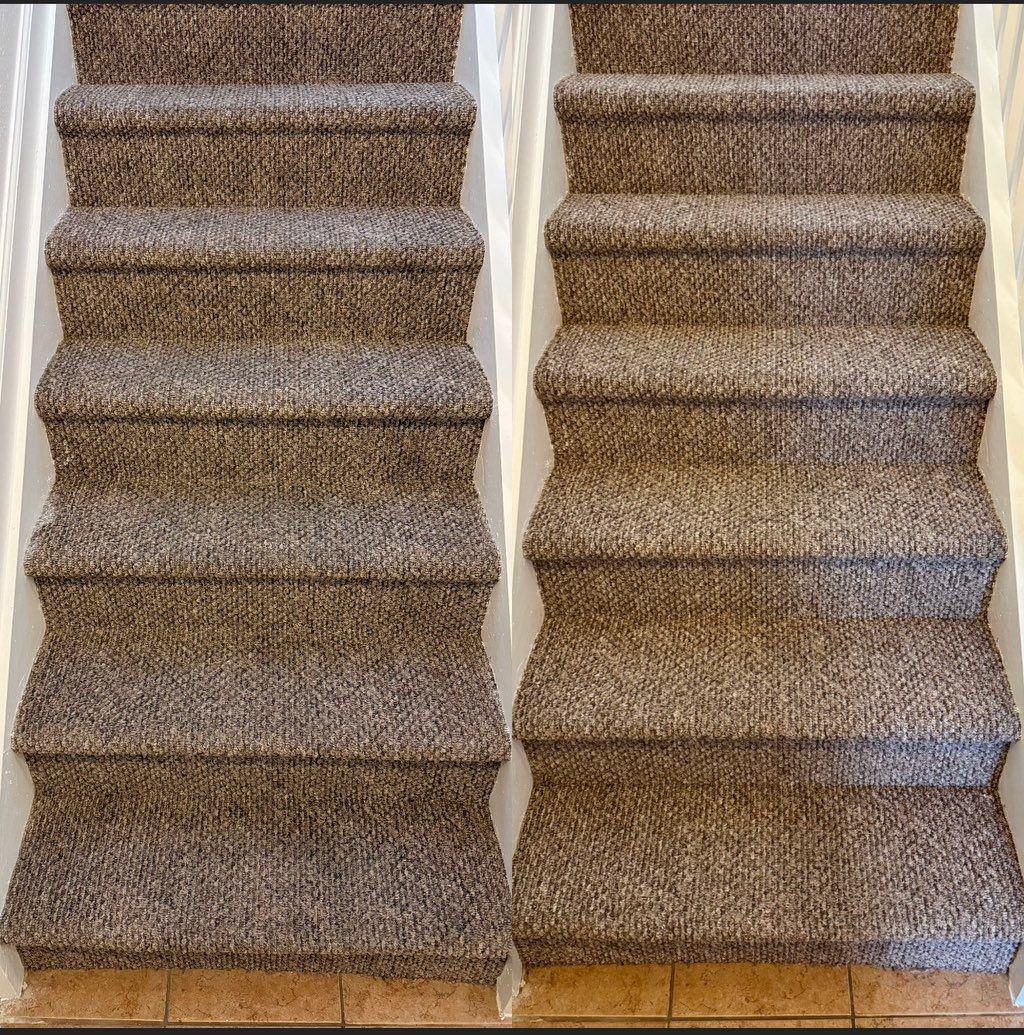 Carpet cleaning — staircase